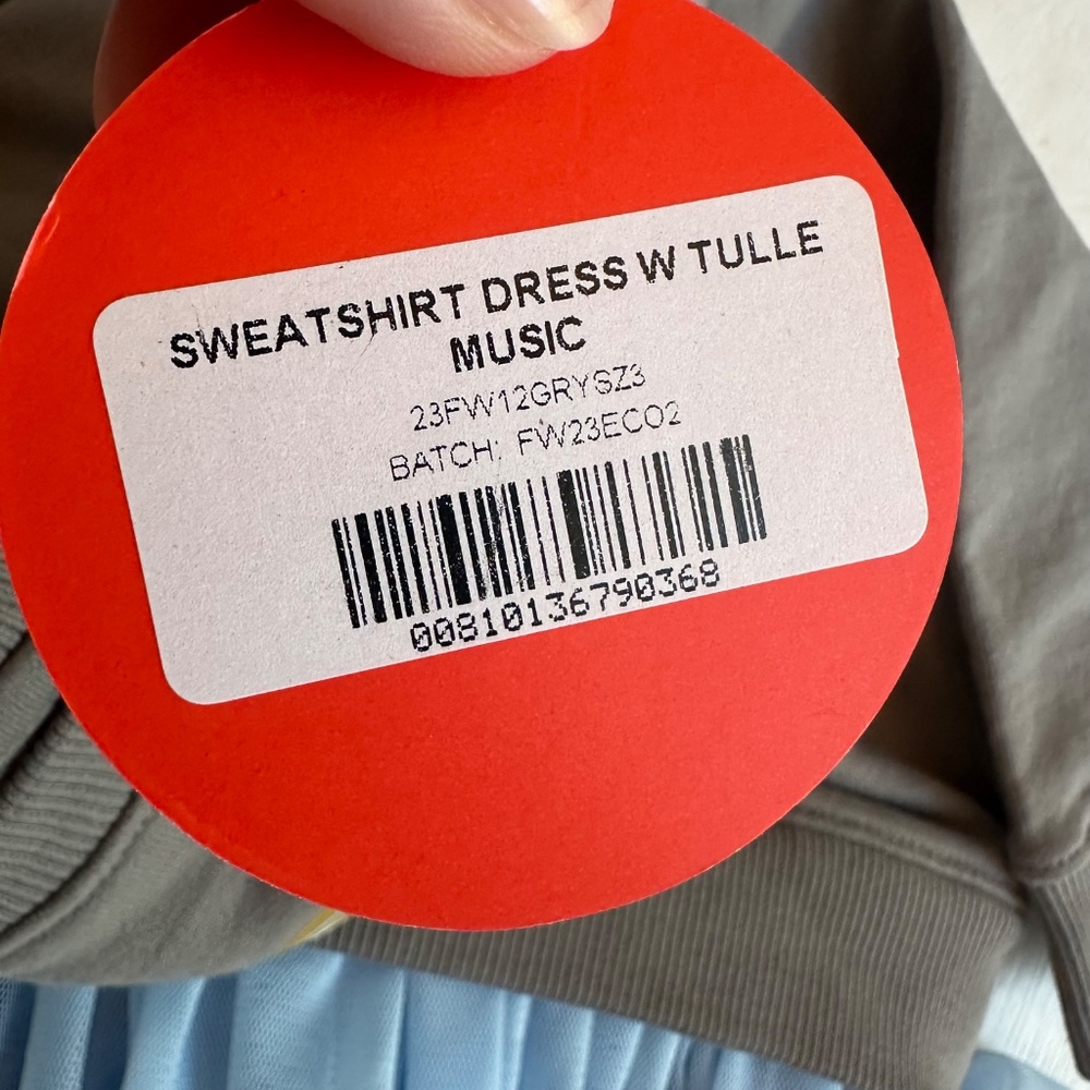 NWT Piccolina Musical Instrument Tulle Skirt Sweatshirt Dress - Picture 4 of 4